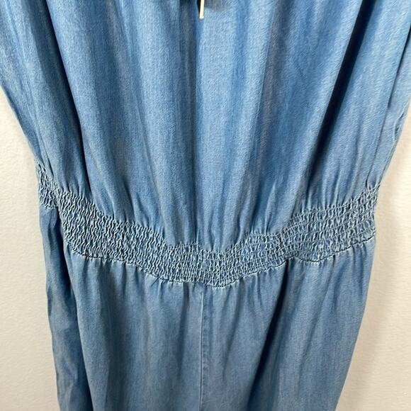 Walter Baker Tencil Chambray off the shoulder wide leg crop jumpsuit NWT medium - Picture 6 of 10